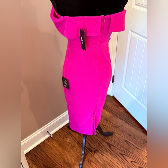 NWT Women’s LULU’S My Favorite Night Pink Off-the-Shoulder Bodycon Dress- Medium - Picture 9 of 10